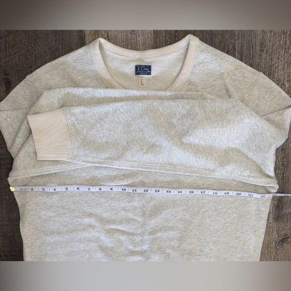 J. Crew Men’s size Large Vintage Fleece G2779 100% Cotton Heathered Gray & Oat - Picture 9 of 15